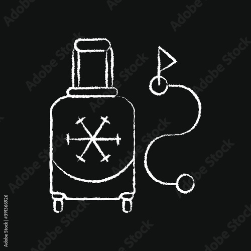 chalk icon, Hygge, travel suitcase