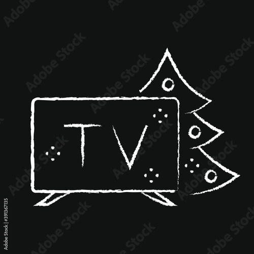 chalk icon, Hygge, watching holiday TV programs