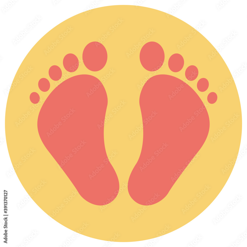 Red human footprints flat vector icon
Red human footprints flat vector icon