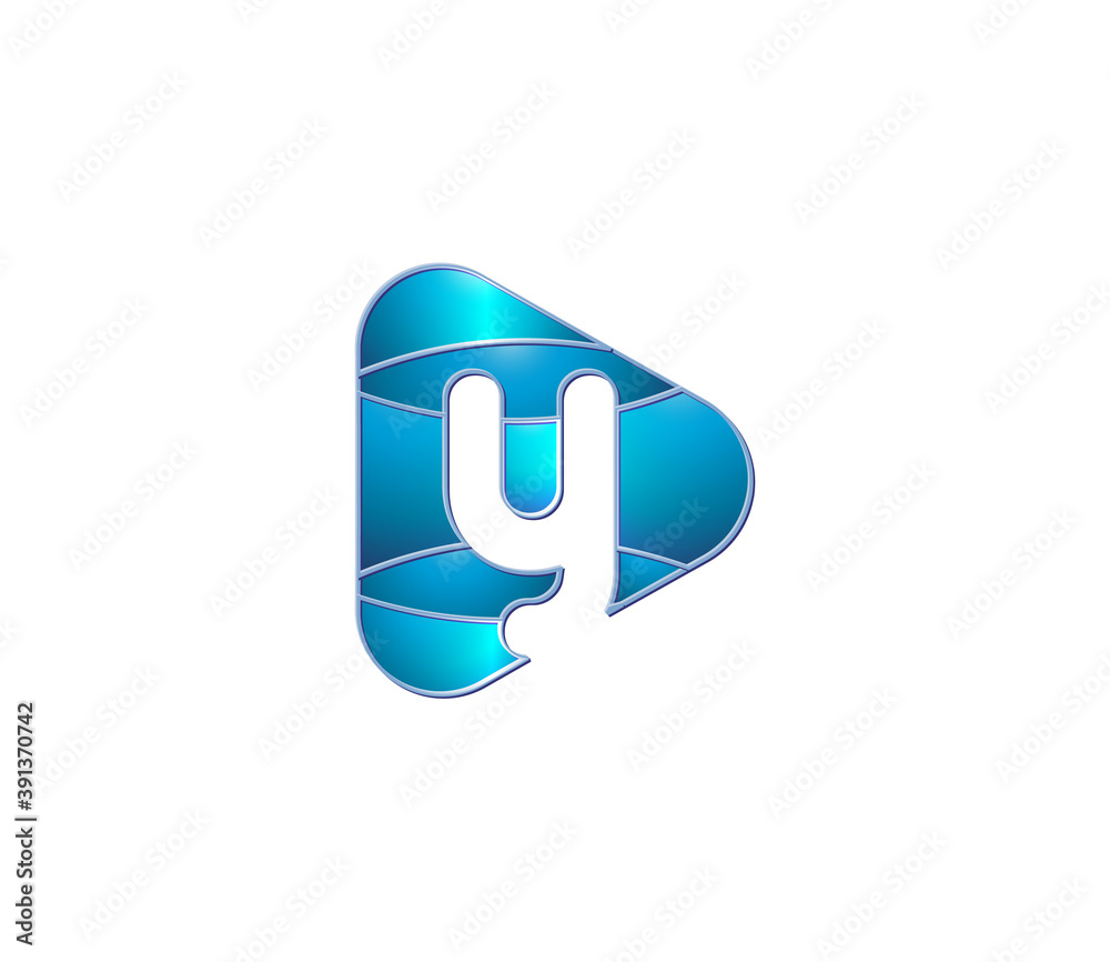 Y Alphabet Modern Play Logo Design Concept Y Alphabet Modern Play Logo Design Concept