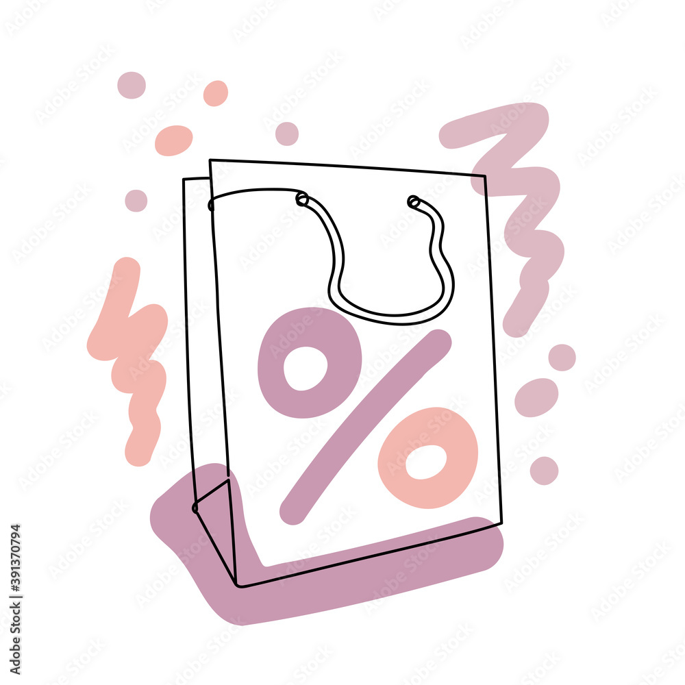 Abstract image with a black line of a bag Abstract image with a black line of a bag