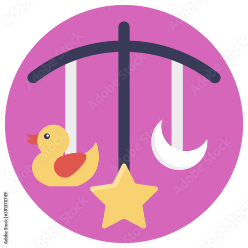 
Flat icon design of crib mobile
