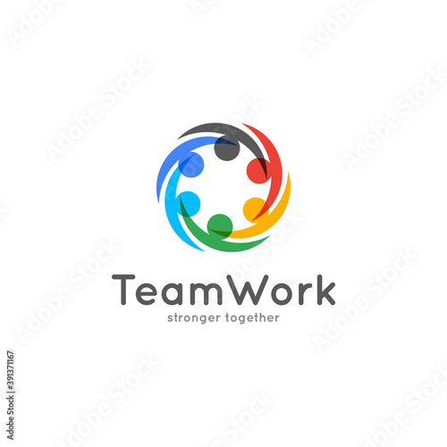 Teamwork icon business concept. Team work logo