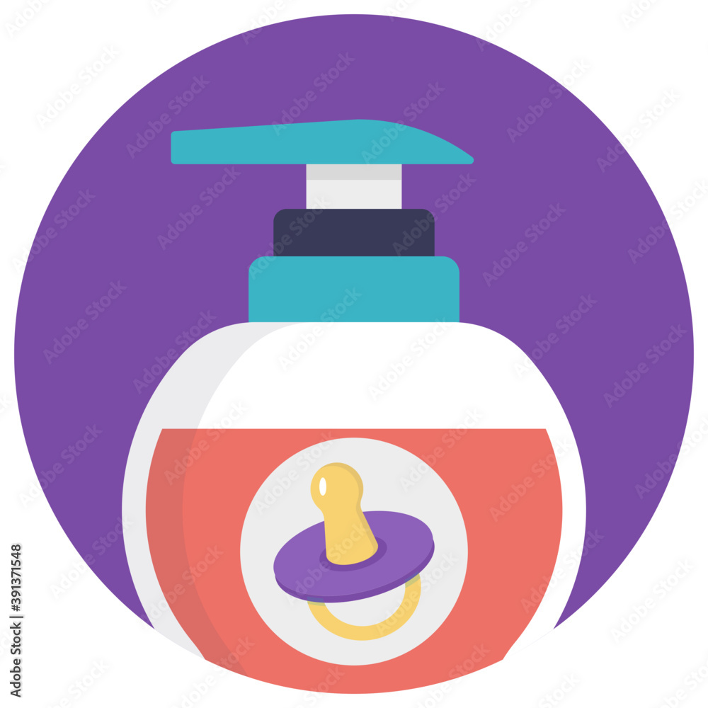 Skin care accessory, a baby lotion bottle flat vector icon
Skin care accessory, a baby lotion bottle flat vector icon