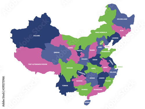 China - map of provinces