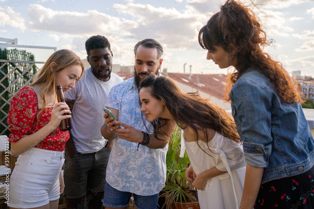 Group Of Friends Having Fun Outdoors. Group Of Friends Having Fun Outdoors.
