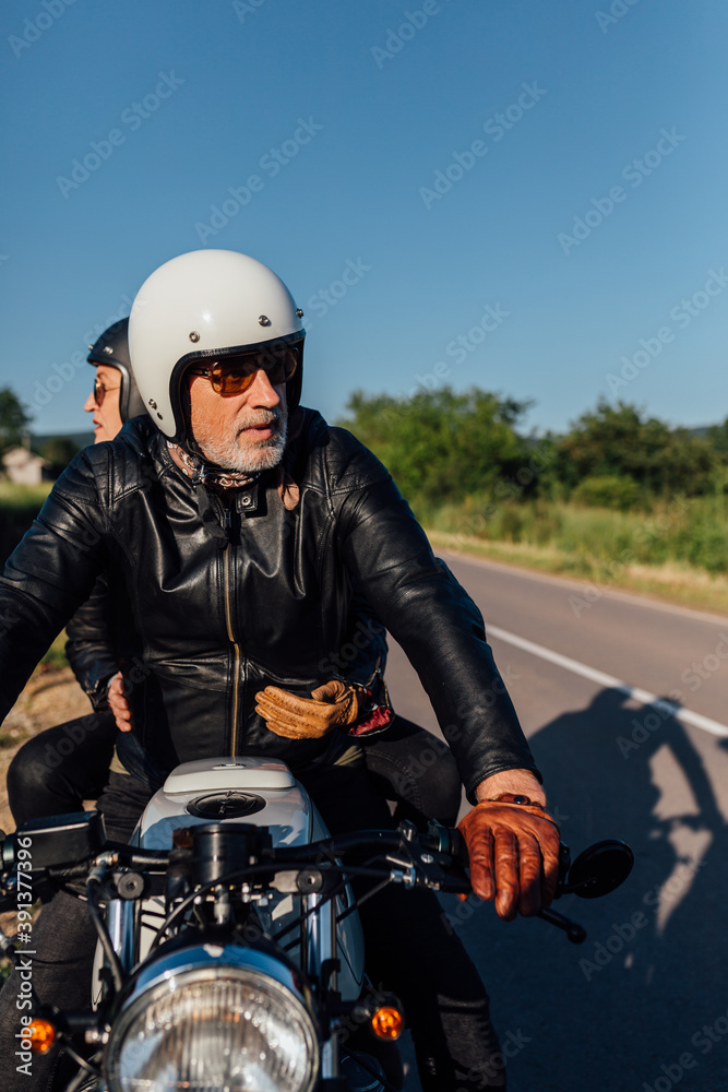 Senior Couple On Motorcycle Senior Couple On Motorcycle