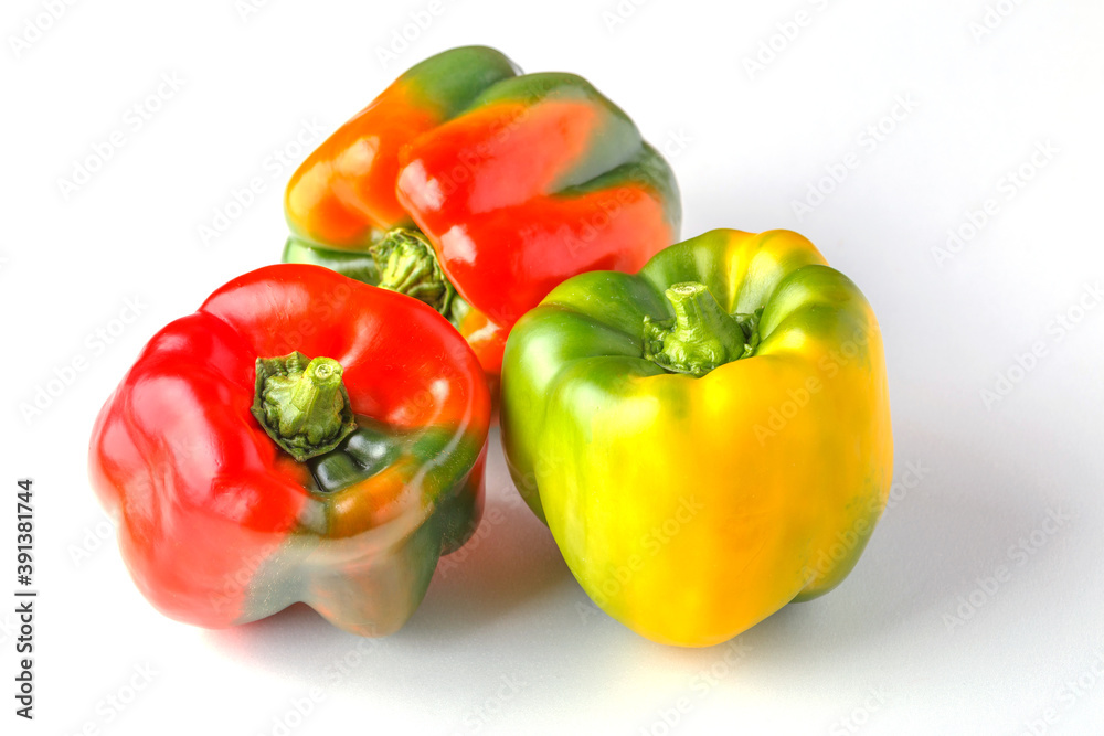 sweet pepper, red, green, yellow paprika, isolated on white background. sweet pepper, red, green, yellow paprika, isolated on white background.