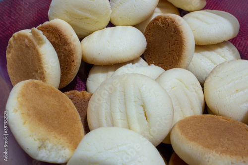 Cookies baked at home, made of cornstarch, milk and condensed milk photo