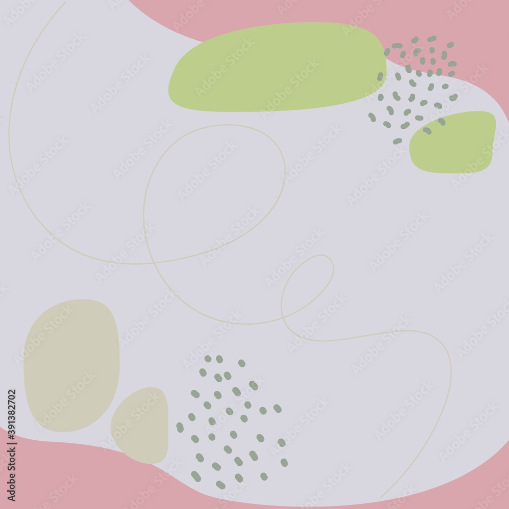 Abstract delicate background. Vector illustration.
Hand drawn lines, delicate trendy colors, abstract shapes.