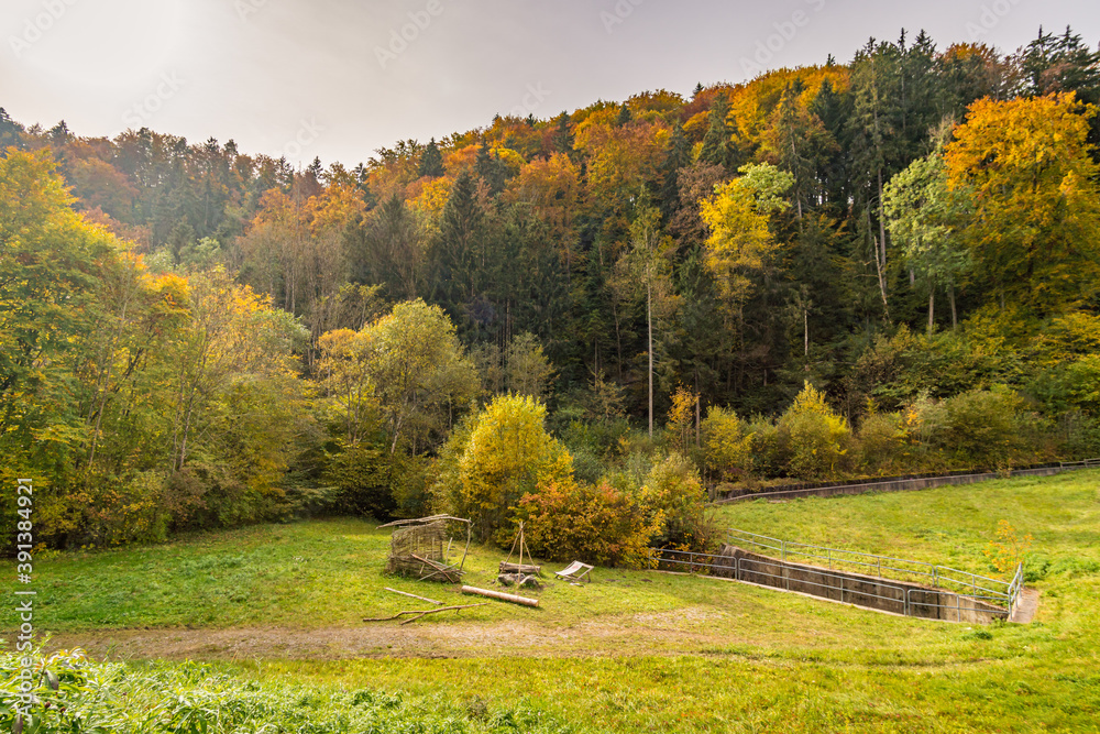 Fantastic autumn hike along the Aachtobel to the Hohenbodman observation tower Fantastic autumn hike along the Aachtobel to the Hohenbodman observation tower