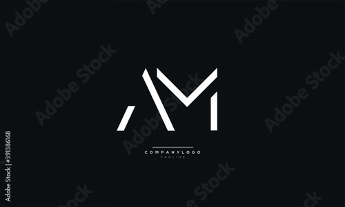 Letter AM or MA Business Logo Design Alphabet Icon Vector Monogram