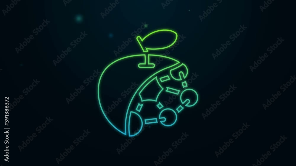 Glowing neon line Biological structure icon isolated on black background. Genetically modified organism and food. 4K Video motion graphic animation Glowing neon line Biological structure icon isolated on black background. Genetically modified organism and food. 4K Video motion graphic animation