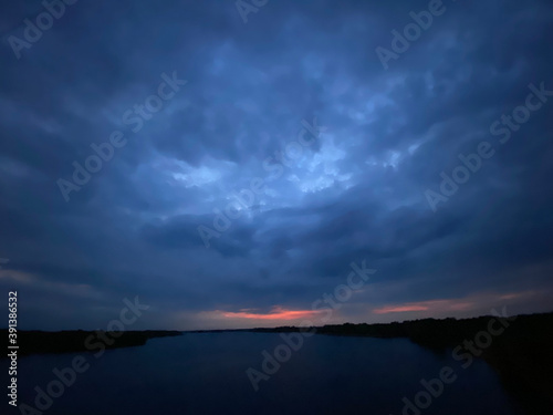 clouds over lake