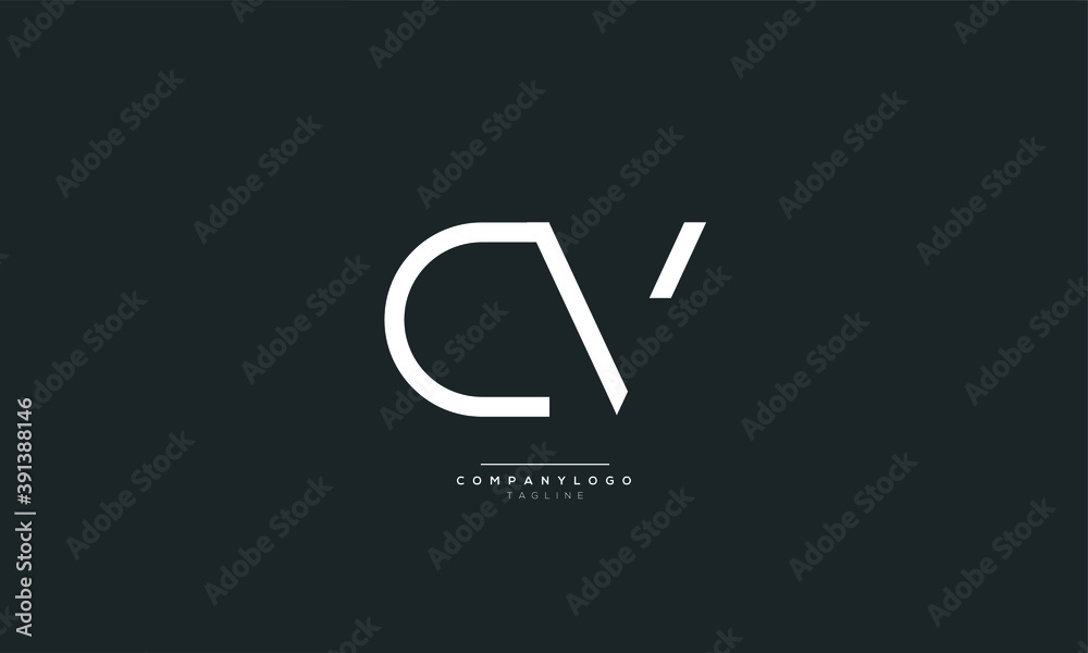 Letter CV Business Logo Design Alphabet Icon Vector Monogram