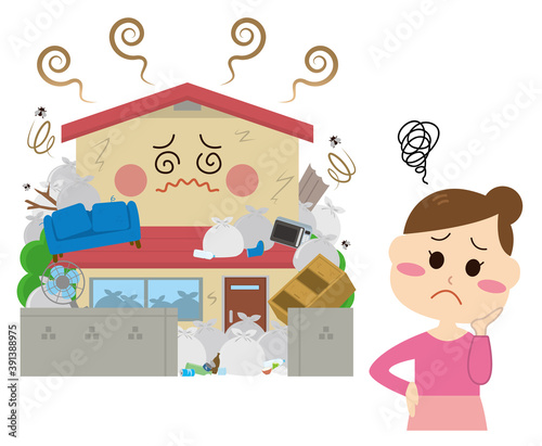 ゴミ屋敷に困る女性