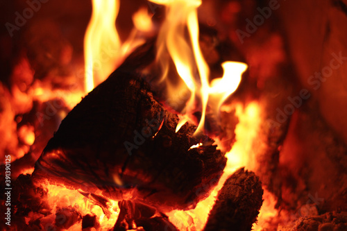 Burning fire wood. Background