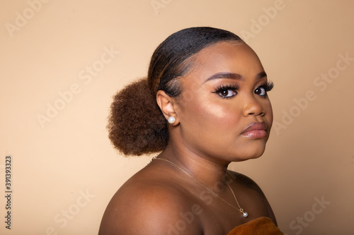 Portrait of pretty and confident young black woman