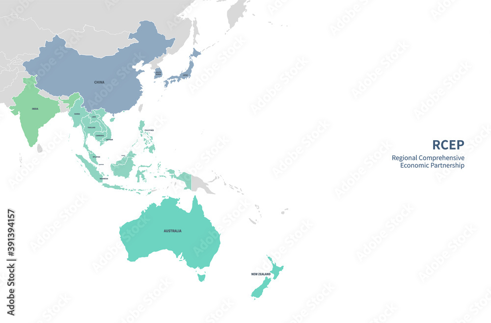 Infographic Of RCEP Participating Countries RCEP Countries Vector Map 