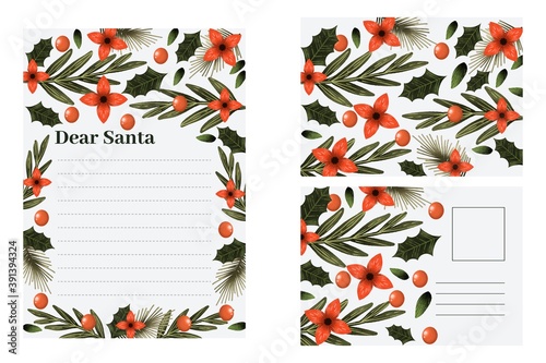 watercolor christmas stationery template collection