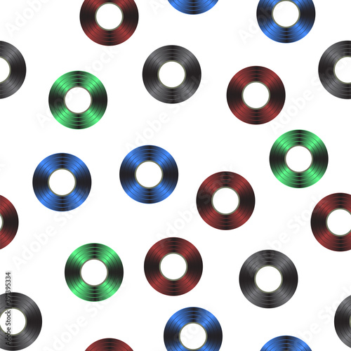 Colored Scotch Tape Seamless Pattern Isolated on White Background. Insulating Roll.