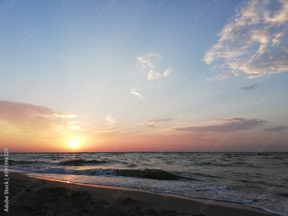 sunset on the beach