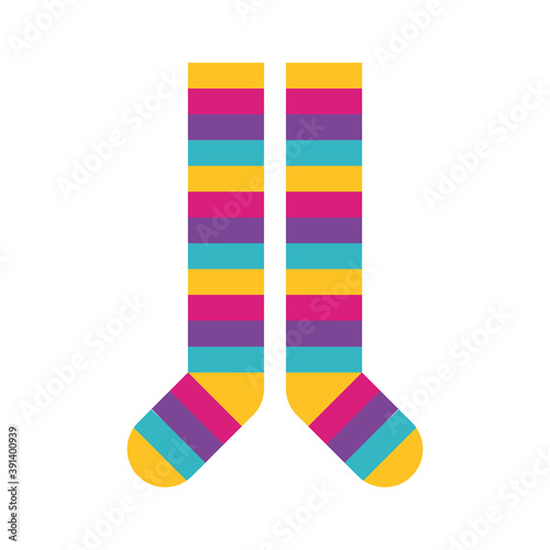 socks pair with colors stripes down symbol