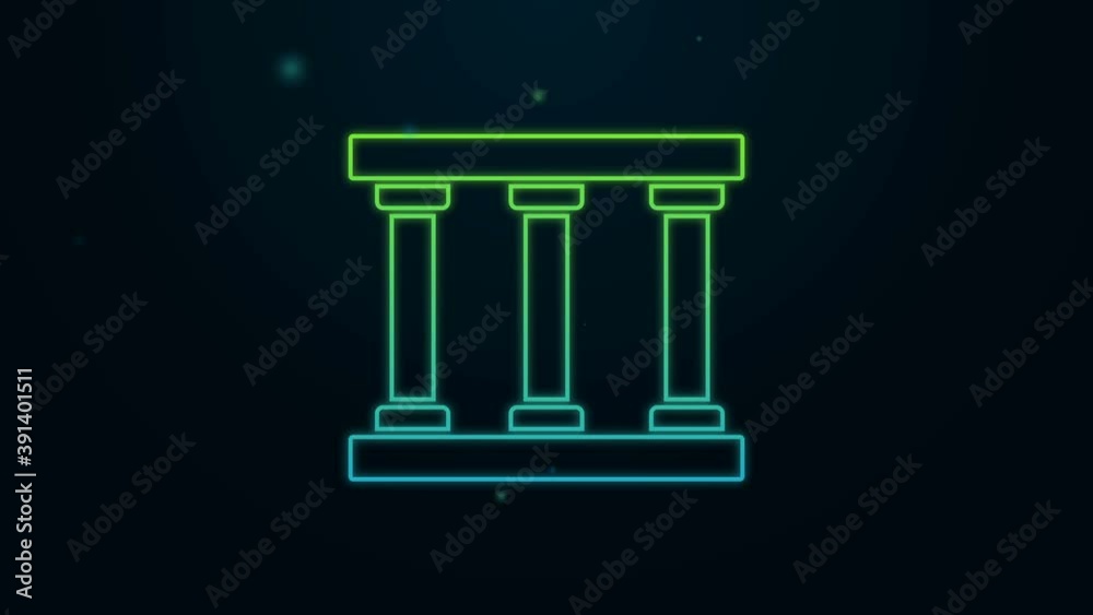Glowing neon line Prison window icon isolated on black background. 4K Video motion graphic animation Glowing neon line Prison window icon isolated on black background. 4K Video motion graphic animation