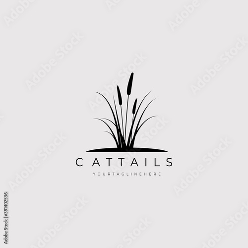 cattails logo vector illustration design good for nature symbol
