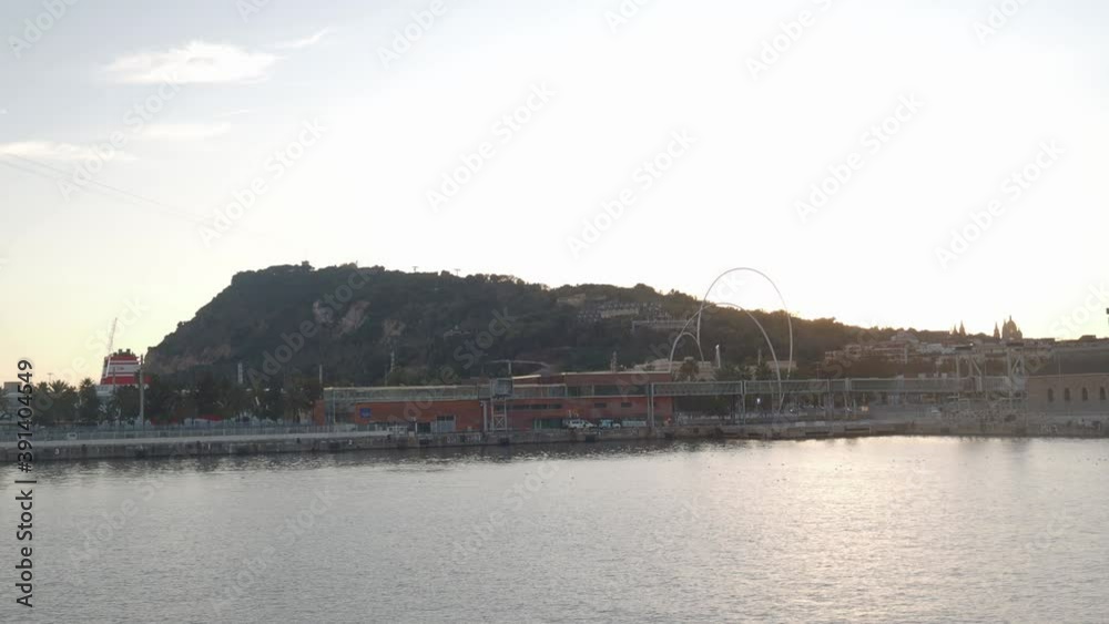 Montjuïc mountain in Barcelona during sunset Montjuïc mountain in Barcelona during sunset