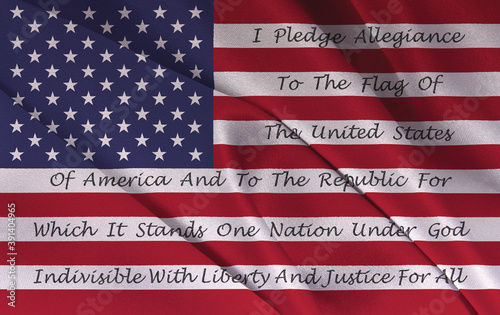 American Flag With The Pledge Of Allegiance Fototapet