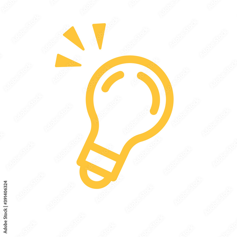 Light bulb icon. Symbol of idea. Shining electric lamp illustration. Light bulb icon. Symbol of idea. Shining electric lamp illustration.