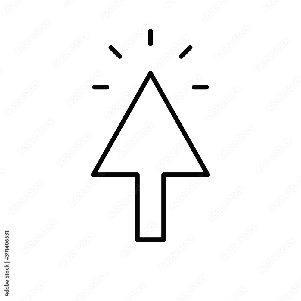 Arrow click icon. Clicking cursor. Linear vector. Arrow click icon. Clicking cursor. Linear vector.