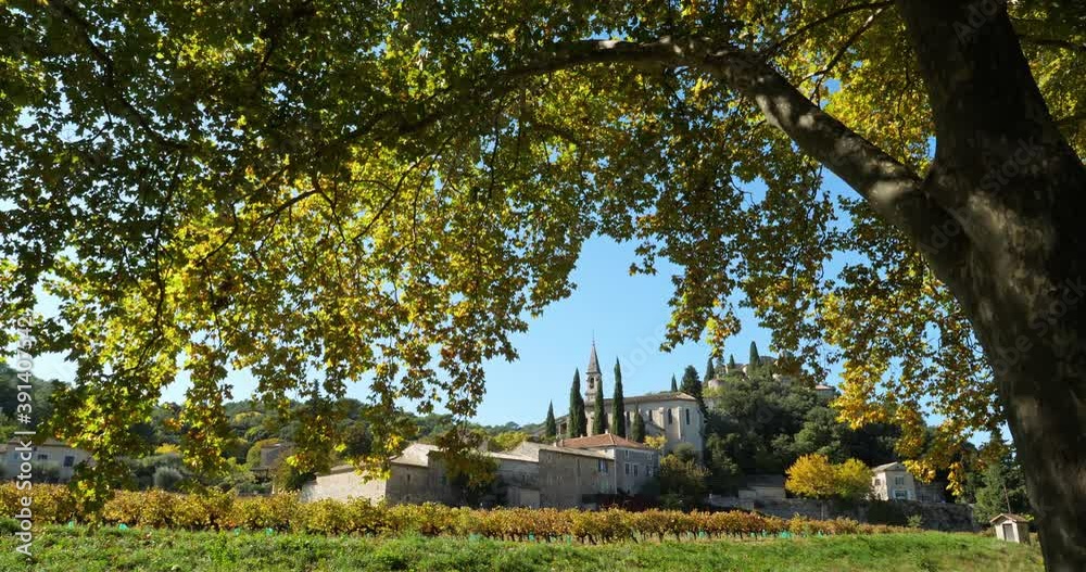 The village, La Roque sur Ceze during the Autumn season