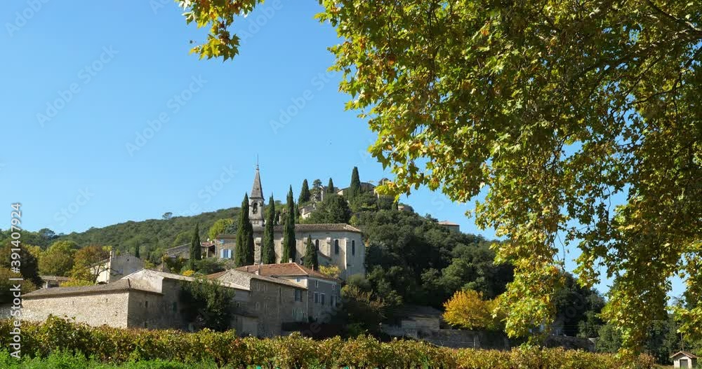 The village, La Roque sur Ceze during the Autumn season