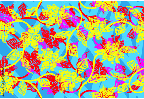 Indonesian batik motif, Batik is a technique of wax-resist dyeing applied to whole cloth, or cloth made using this technique originated from Indonesia. Vector EPS 10