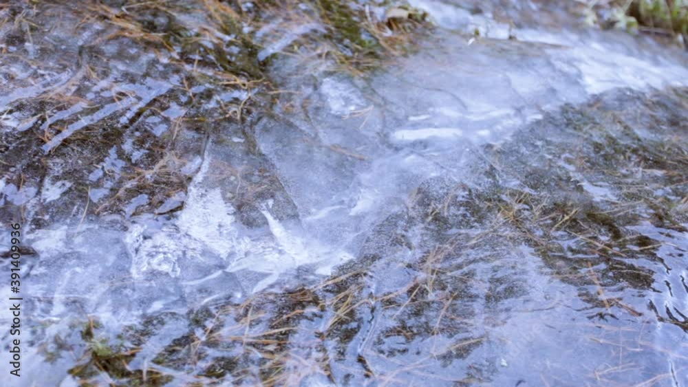 freezing water flowing below ice freezing water flowing below ice