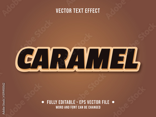 Editable text effect - Brown caramel modern gradient color style