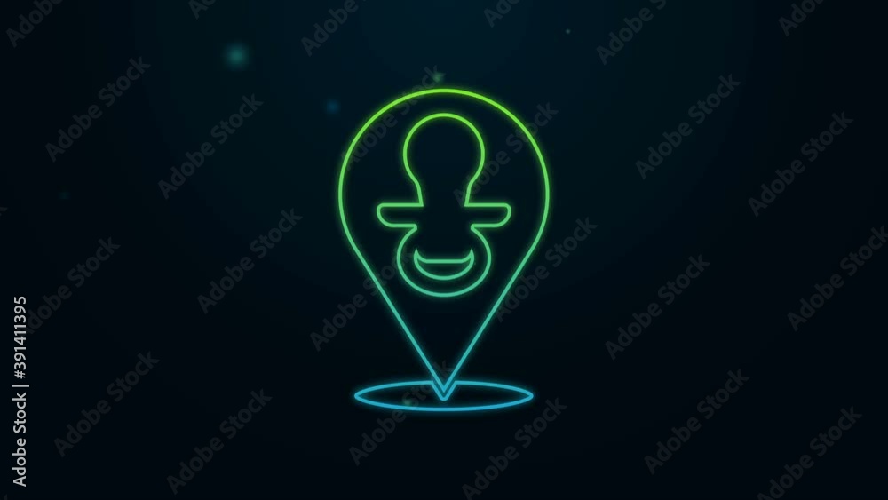 Glowing neon line Baby dummy pacifier icon isolated on black background. Toy of a child. 4K Video motion graphic animation Glowing neon line Baby dummy pacifier icon isolated on black background. Toy of a child. 4K Video motion graphic animation