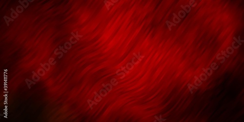 Dark Green, Red vector background with curves.