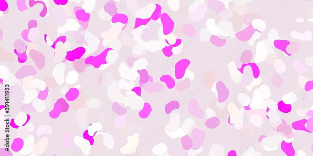 Light pink vector texture with memphis shapes.