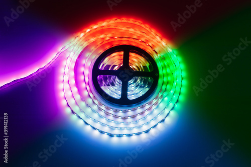 multicolor rgb led light strip roll photo
