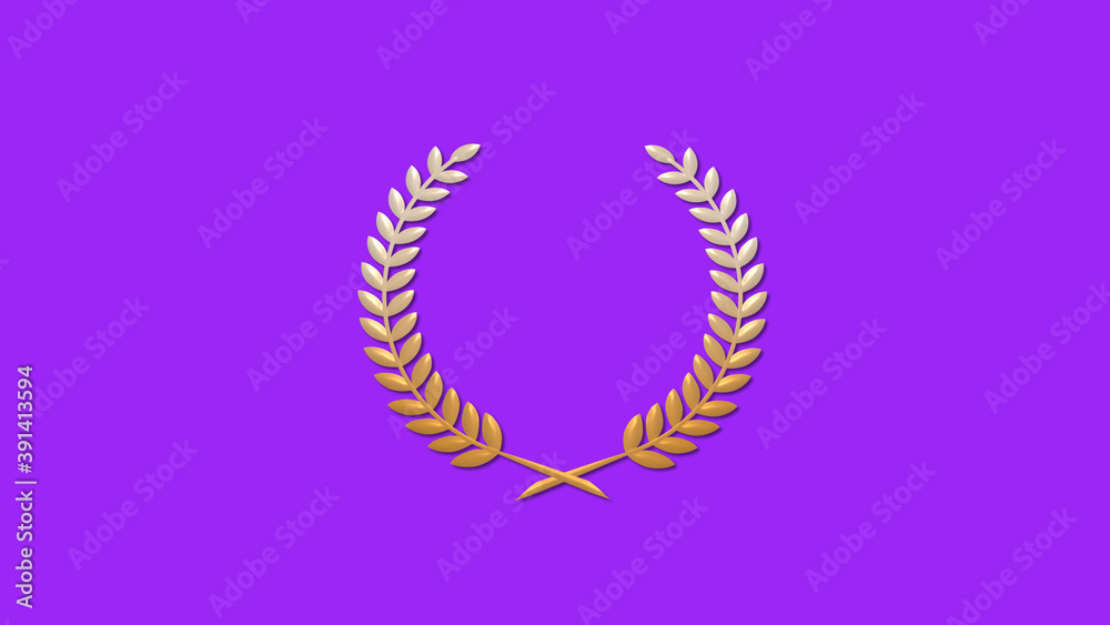Amazing brown and white gradient 3d wheat logo icon on purple background Amazing brown and white gradient 3d wheat logo icon on purple background