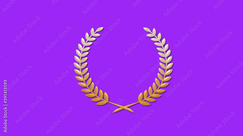 Amazing brown and white gradient 3d wheat logo icon on purple background Amazing brown and white gradient 3d wheat logo icon on purple background