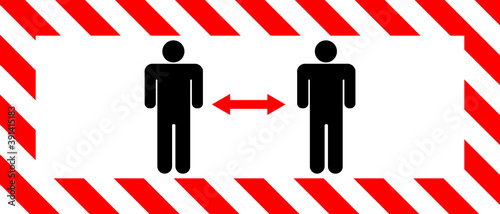 Hinweis Abstand halten 