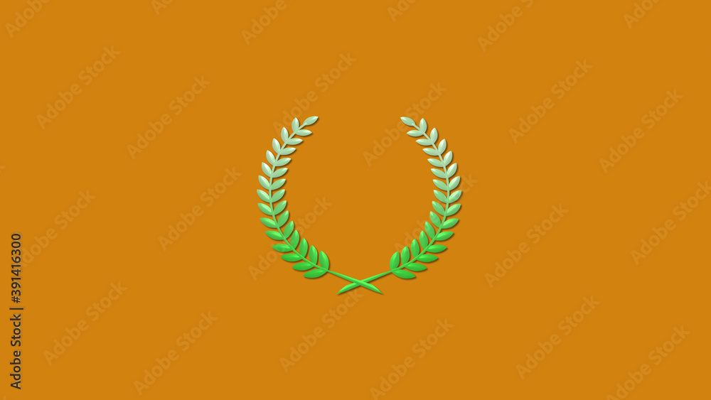 3d wheat icon on brown background, Green gradient 3d wheat icon 3d wheat icon on brown background, Green gradient 3d wheat icon