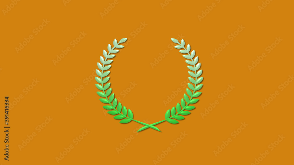 3d wheat icon on brown background, Green gradient 3d wheat icon 3d wheat icon on brown background, Green gradient 3d wheat icon