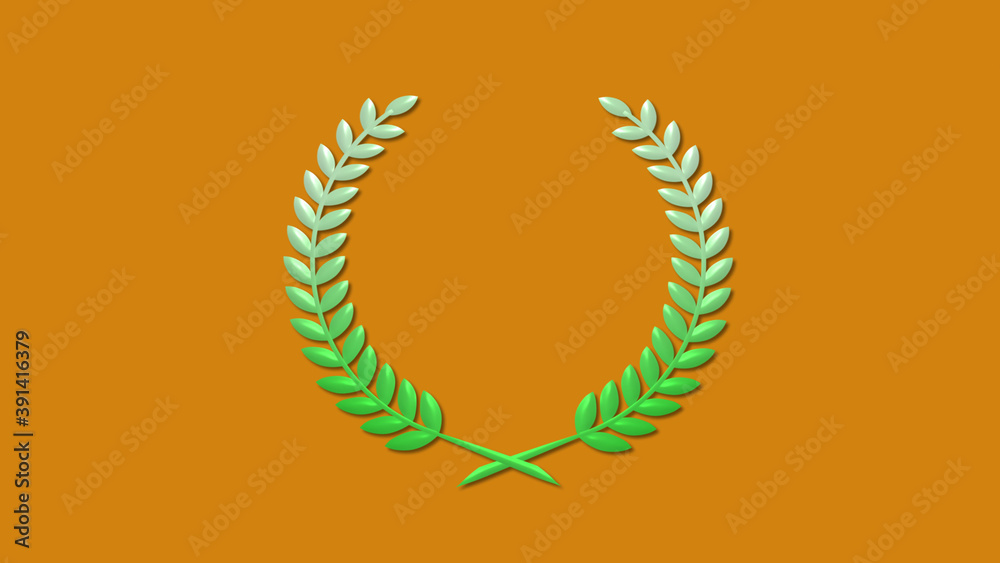 3d wheat icon on brown background, Green gradient 3d wheat icon 3d wheat icon on brown background, Green gradient 3d wheat icon