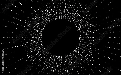 Silver Round Modern Vector Black Background. 