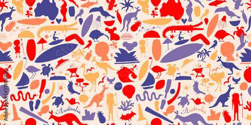 Wallpaper Mural Australian life, nature and animals. Seamless pattern for your design Torontodigital.ca
